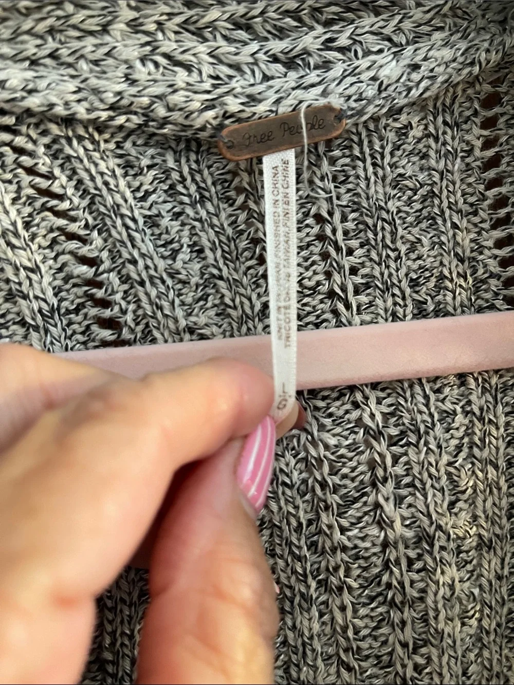 Free People Gray Cable-Knit Button Front Cardigan